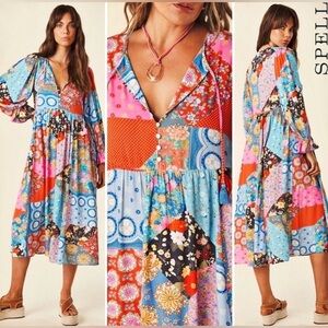 Free People x SPELL Cha Cha Boho Midi Dress, Various Sizes NWT